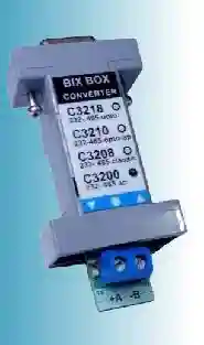 Conversor RS232 a RS485, autoalimentado. Pequeño, robusto. Uso industrial, comercial, etc. Instalacion simple y limpia.